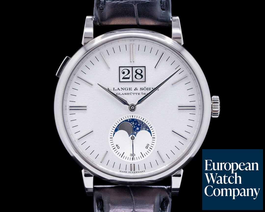 Image of A. Lange and Sohne Saxonia Moon Phase 384.026 Automatik 18K White Gold / Silver Dial 