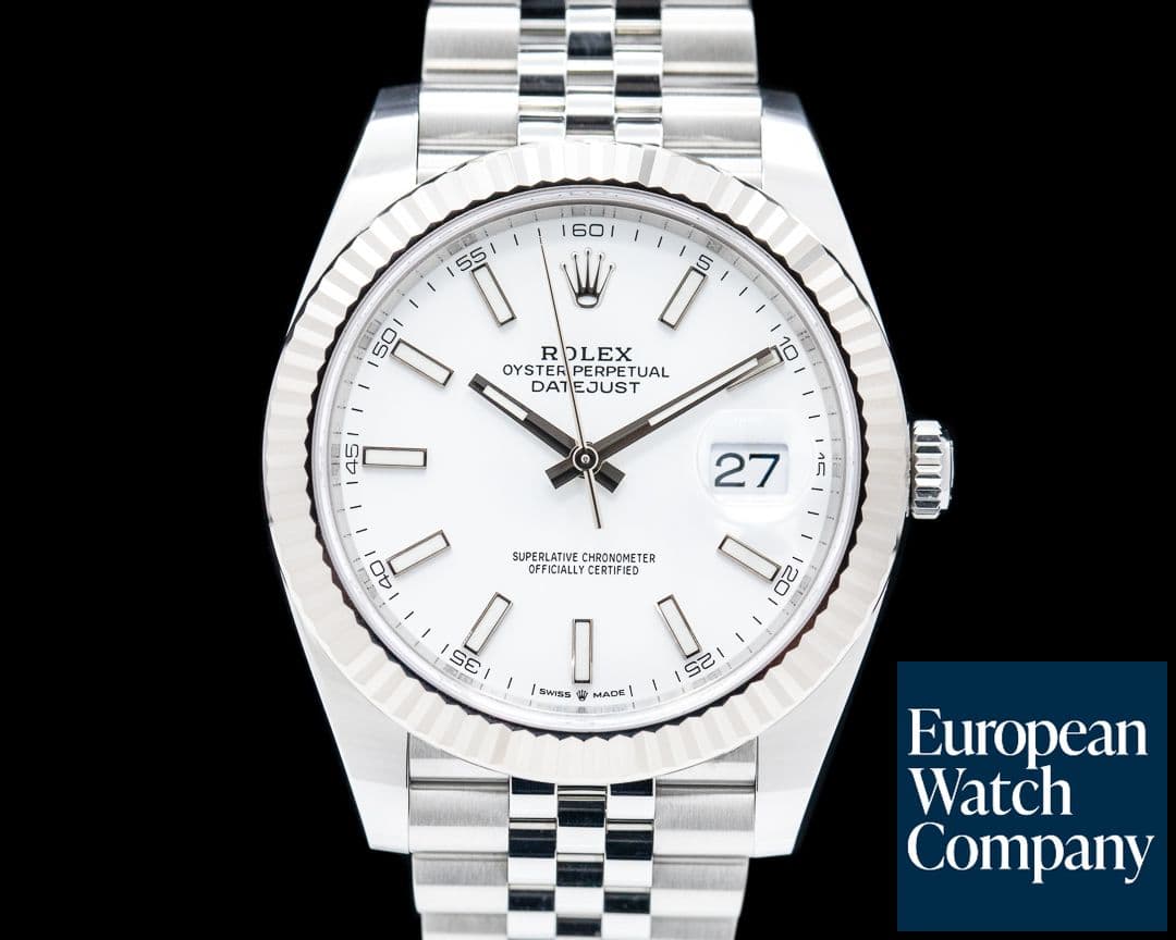 Image of Rolex Datejust 41 White Stick Dial SS Jubilee 2021