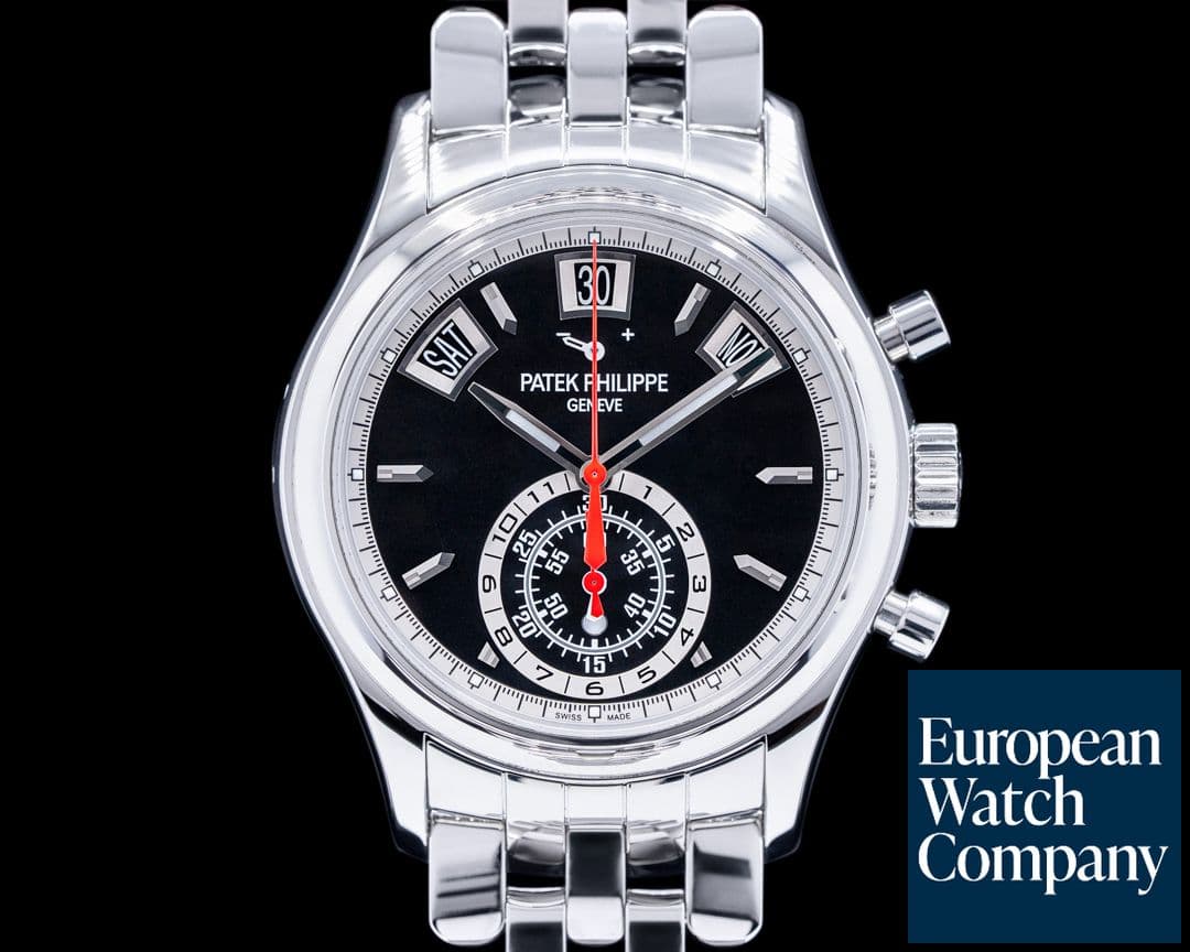 Image of Patek Philippe Annual Calendar 5960/1A-010 Black Dial Chronograph SS RARE