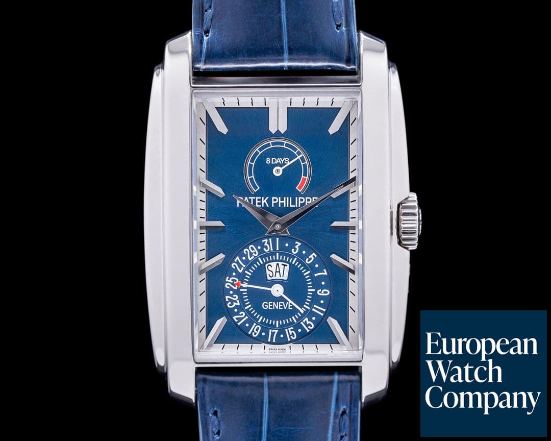 Image of Patek Philippe Gondolo 8 Day Manual Wind Blue Dial 18K White Gold