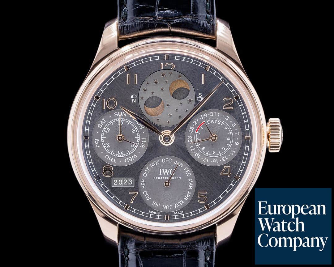 Image of IWC Portuguese Perpetual Calendar Grey Dial 18K Rose Gold 