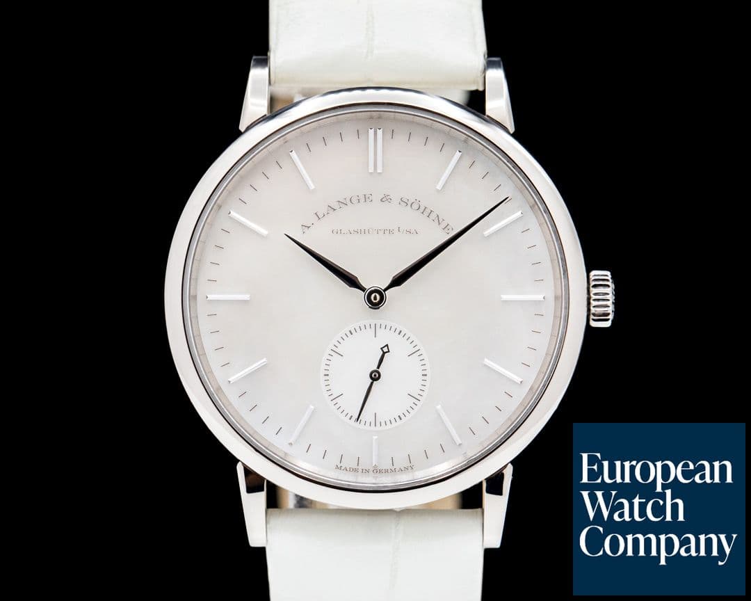 Image of A. Lange and Sohne Saxonia 219.047 Manual Wind 18K White Gold Mother of Pearl
