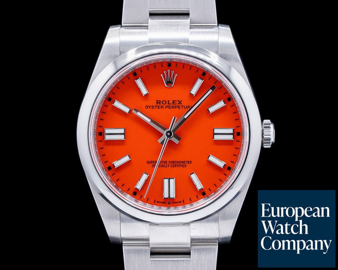 Image of Rolex Oyster Perpetual 124300 41mm SS / Coral Red Dial 2021