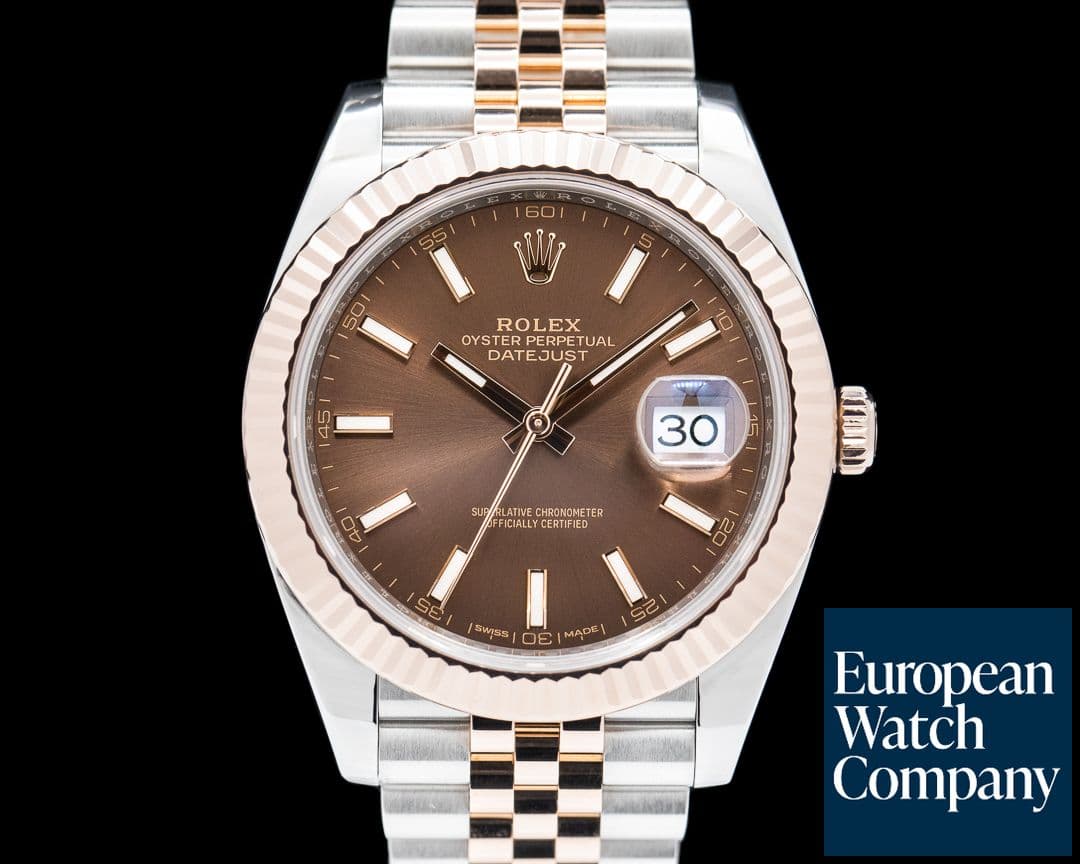 Image of Rolex Datejust 41 126331 Tobacco Brown Dial 18K Rose/SS