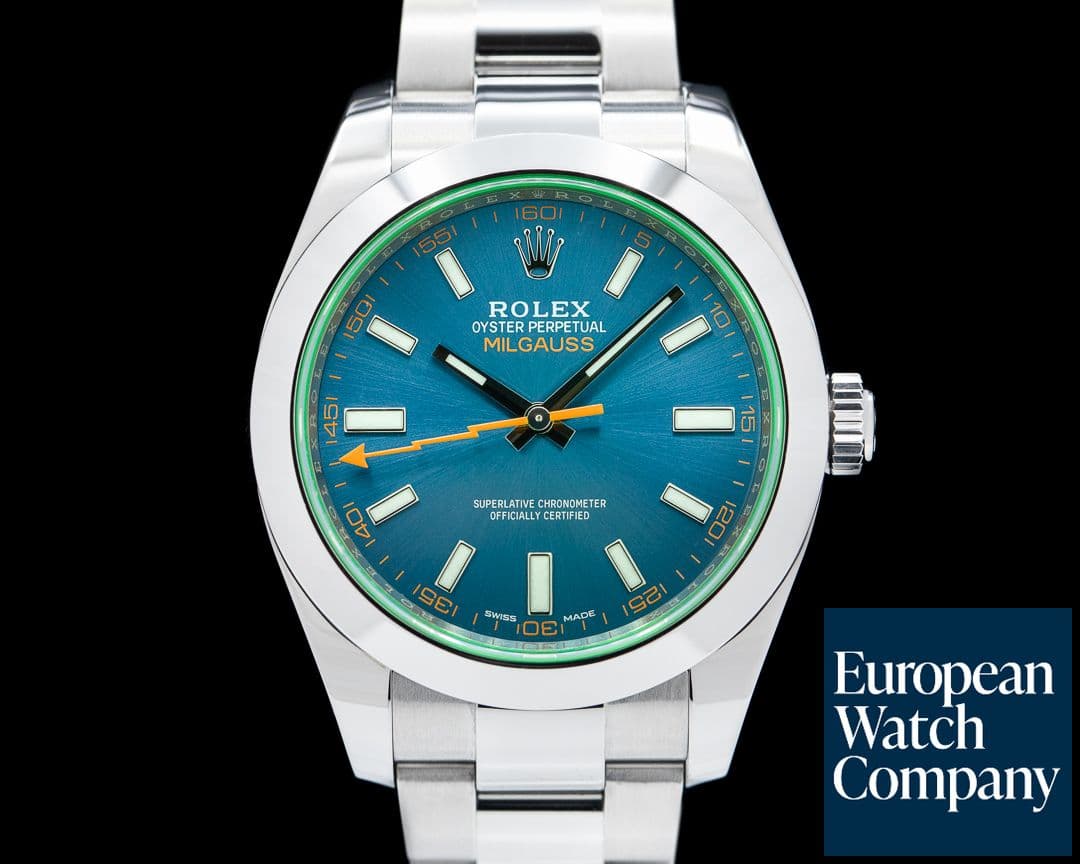 Image of Rolex Milgauss Blue Dial Green Crystal 2018