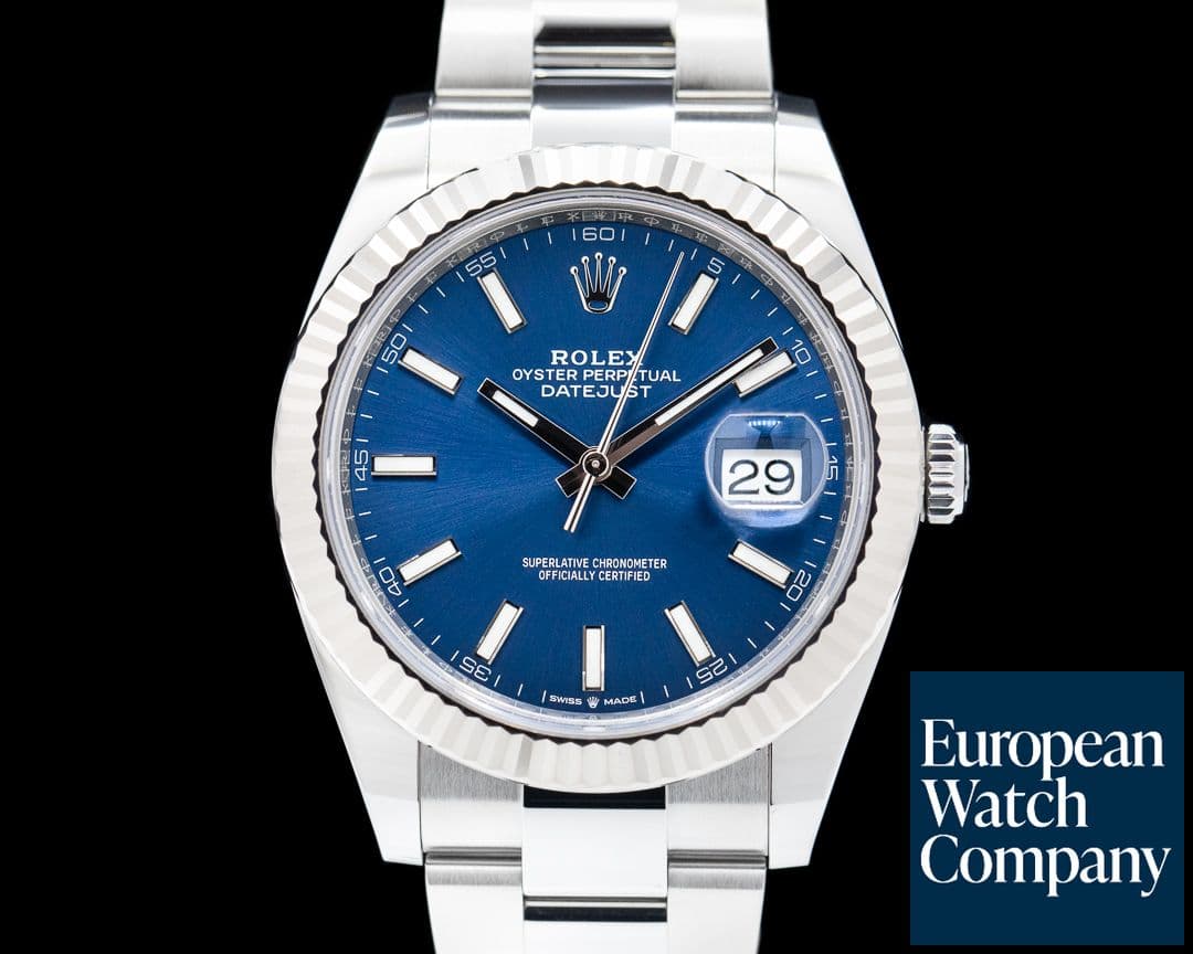 Image of Rolex Datejust 41 Blue Stick Dial SS / SS 2022