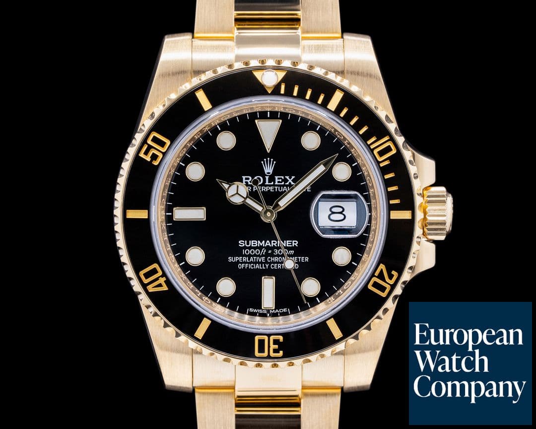 Image of Rolex Rolex Submariner 116618 18K Yellow Gold Black Dial