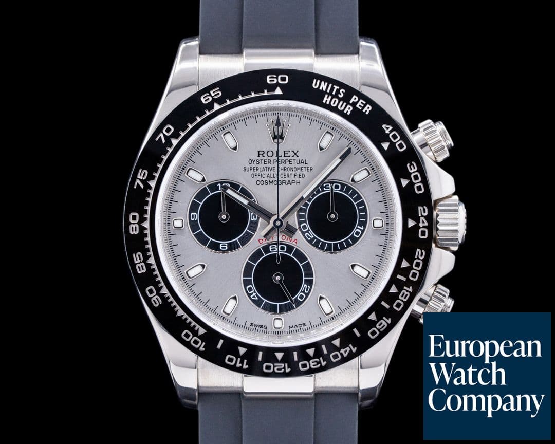 Image of Rolex Daytona 116519 18K White Gold Ceramic Oysterflex Silver Dial