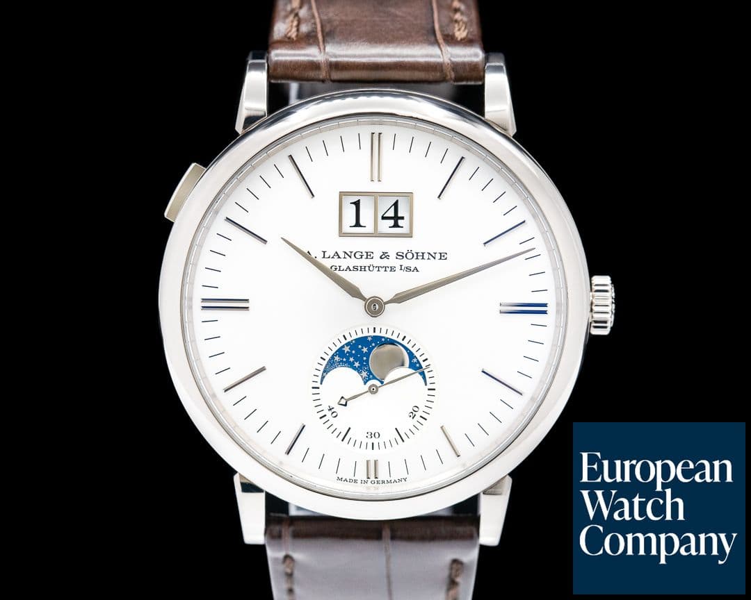 Image of A. Lange and Sohne Saxonia Moon Phase 384.026 Automatik 18K White Gold / Silver Dial 2021 
