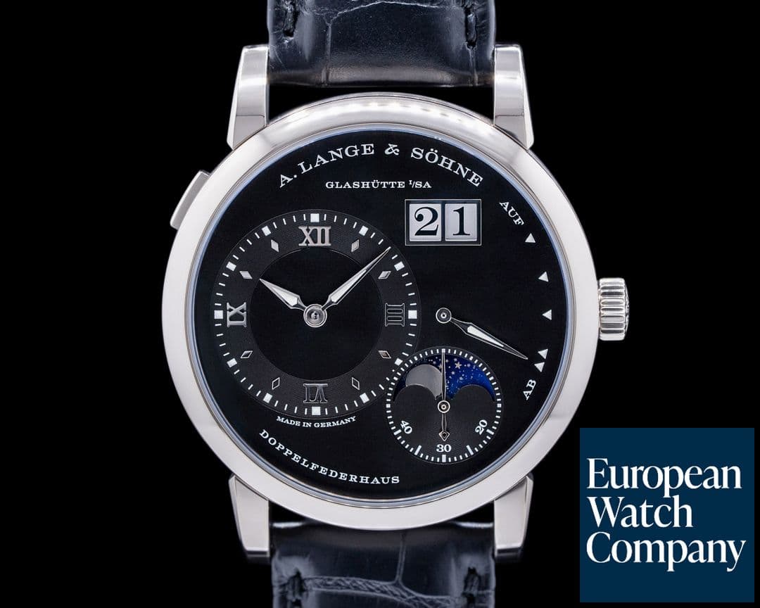 Image of A. Lange and Sohne Lange 1 Moon 192.029 18K White Gold Black Dial