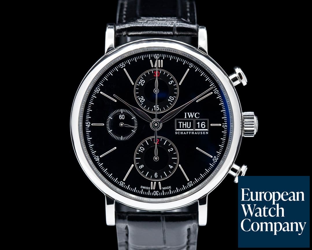 Image of IWC Portofino Chronograph SS Black Dial 