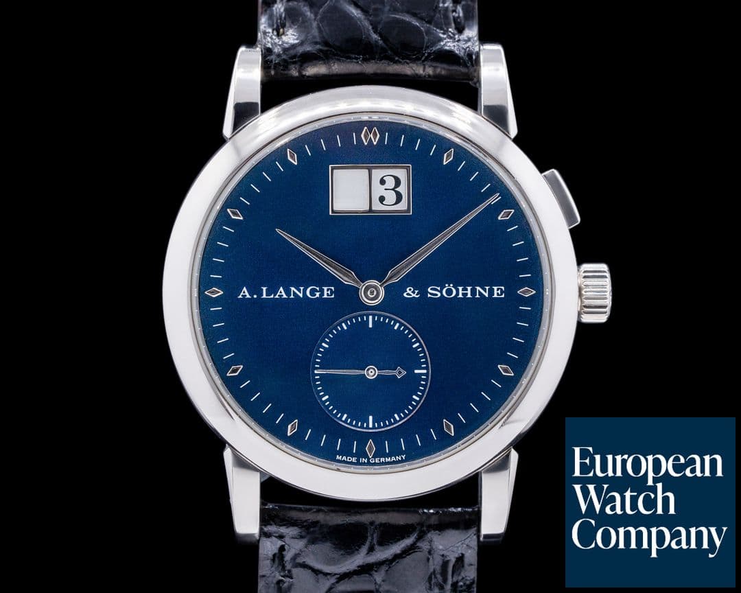 Image of A. Lange and Sohne Saxonia 105.027 White Gold Blue Dial RARE