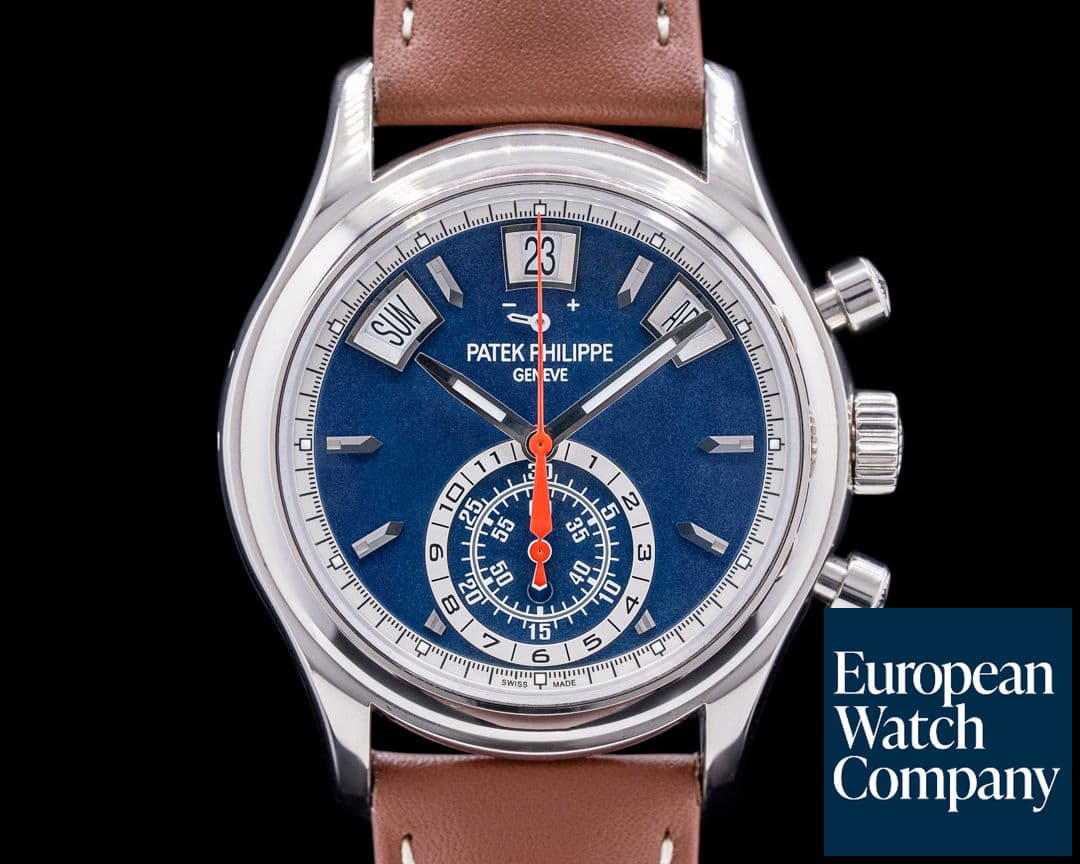 Image of Patek Philippe Annual Calendar 5960/01G Chronograph White Gold Blue Dial