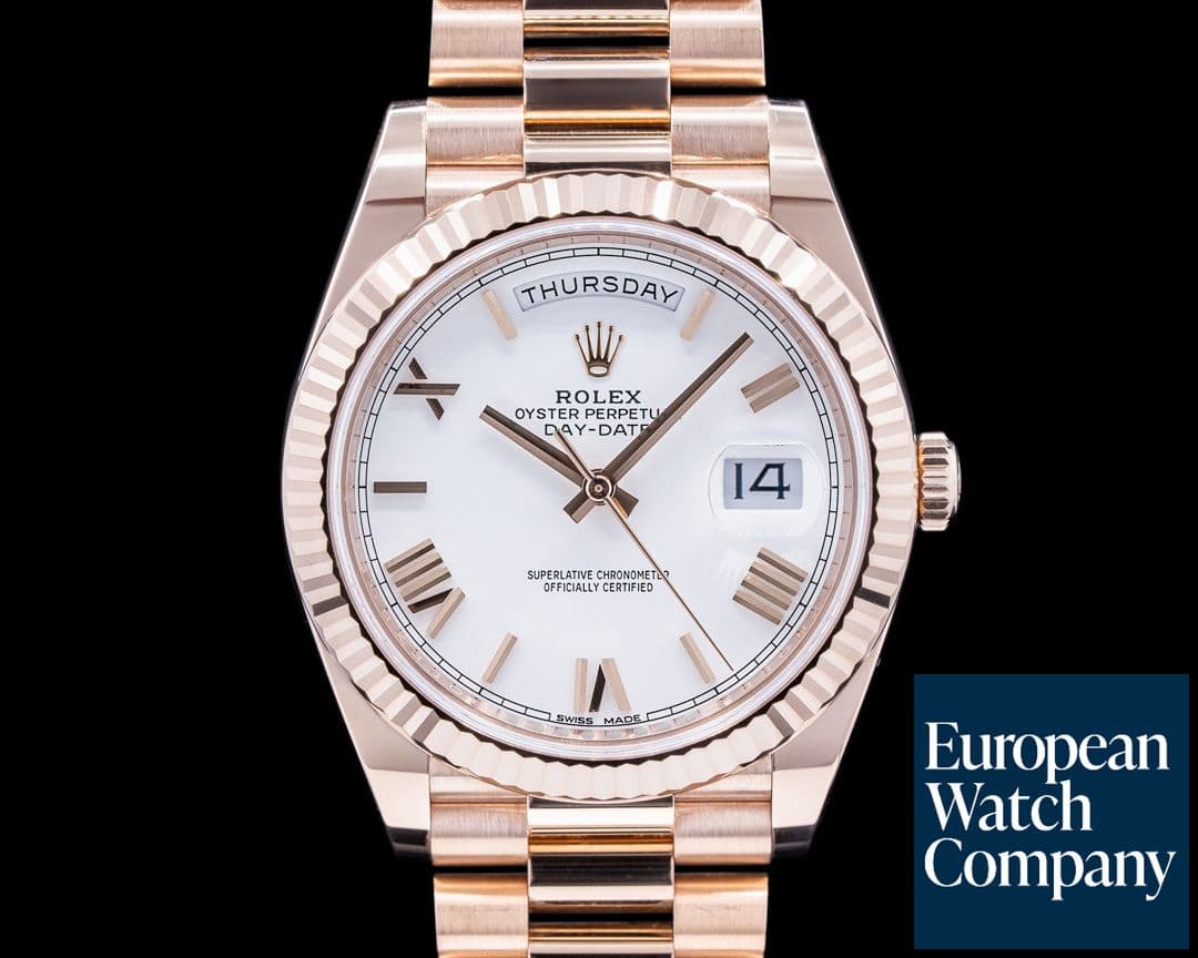 Image of Rolex Day Date Presidential Everose Gold White Dial Romans 40MM