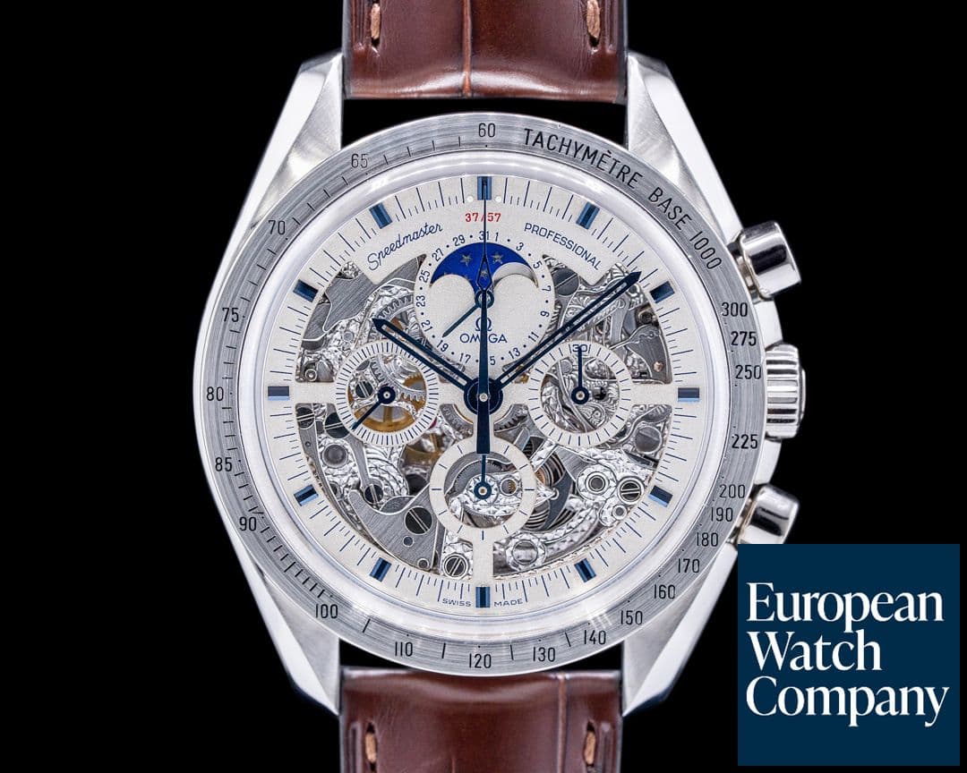 Image of Omega Speedmaster Moon Phase Platinum / Skeleton 3688.30.32 RARE 57 PIECES