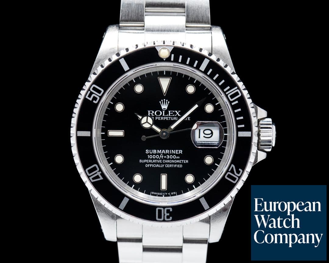 Image of Rolex Submariner 16610 Date SS Circa 1992 BOX & PAPERS