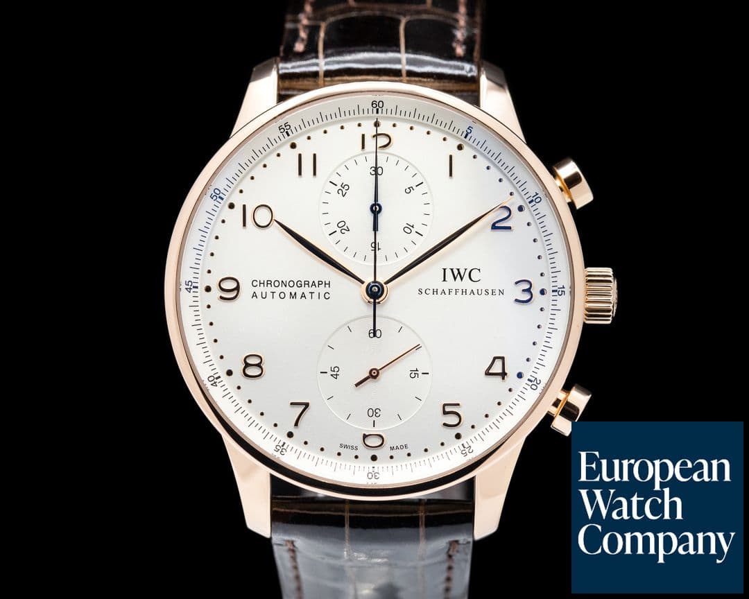Image of IWC Portugieser Chronograph 18K Rose Gold / Silver Dial  