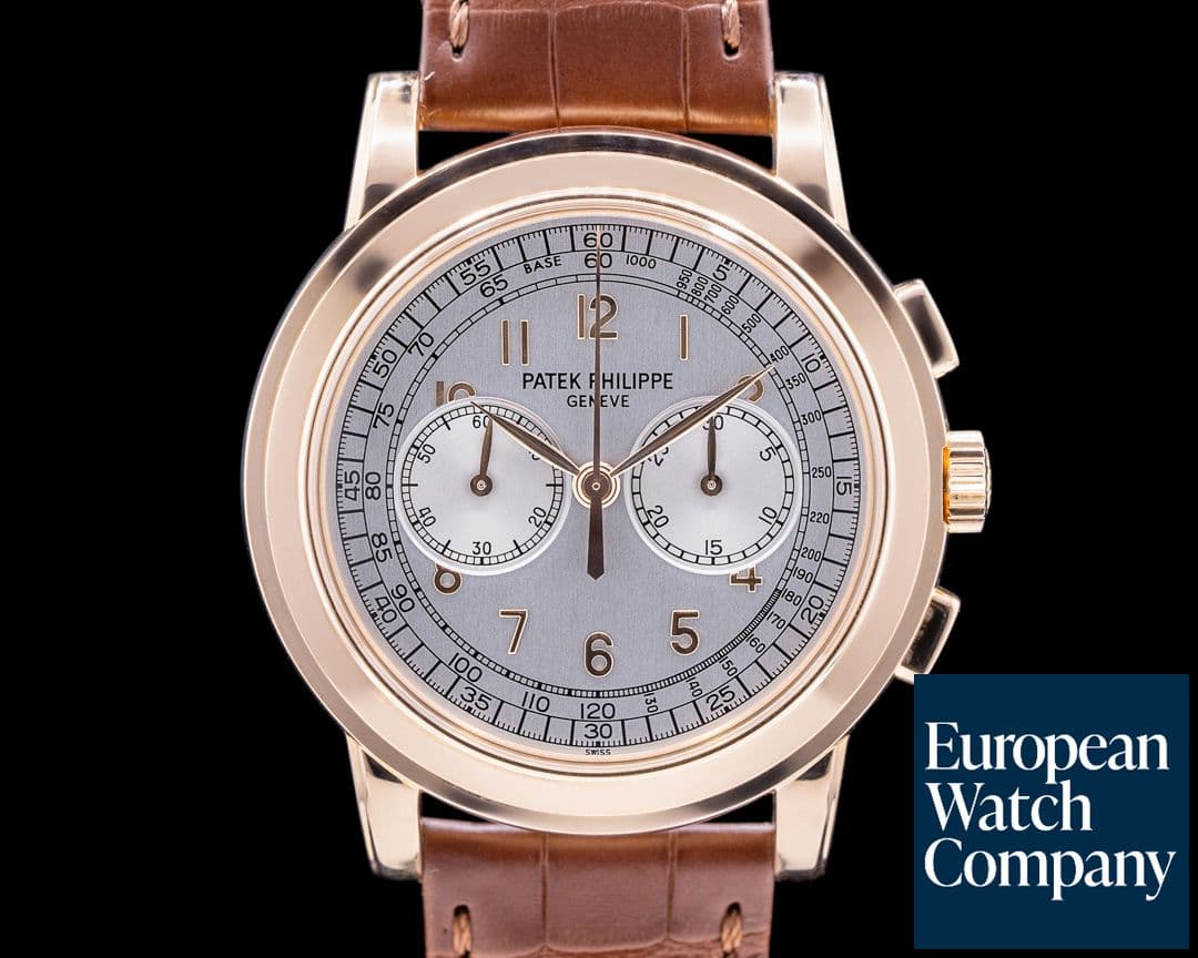 Image of Patek Philippe 5070 Rose Gold Lemania Chronograph / Silver Dial 
