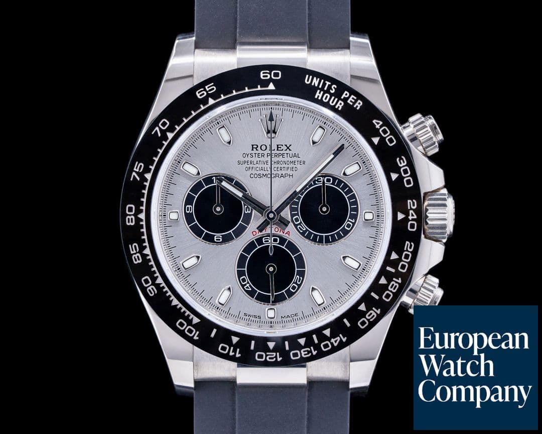 Image of Rolex Daytona 116519 18K White Gold Ceramic Oysterflex Silver Dial