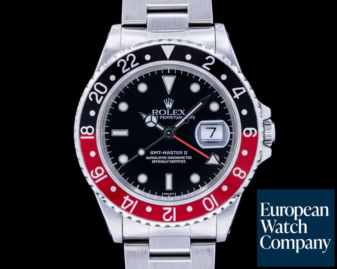 Image of Rolex GMT Master II SS Red / Black Coke "Swiss Only" NICE