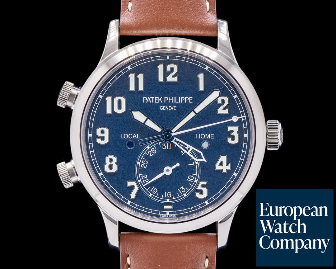 Image of Patek Philippe Calatrava 5524G Pilot Travel Time 18k White Gold