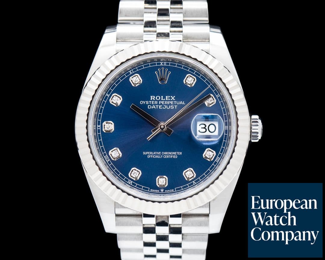Image of Rolex Datejust 41 Blue Dial DIAMONDS 