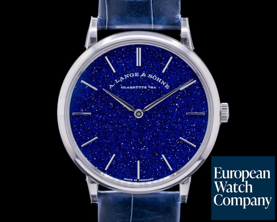 Image of A. Lange and Sohne Saxonia Thin Manual Wind Blue Gold-Flux Dial 205.086