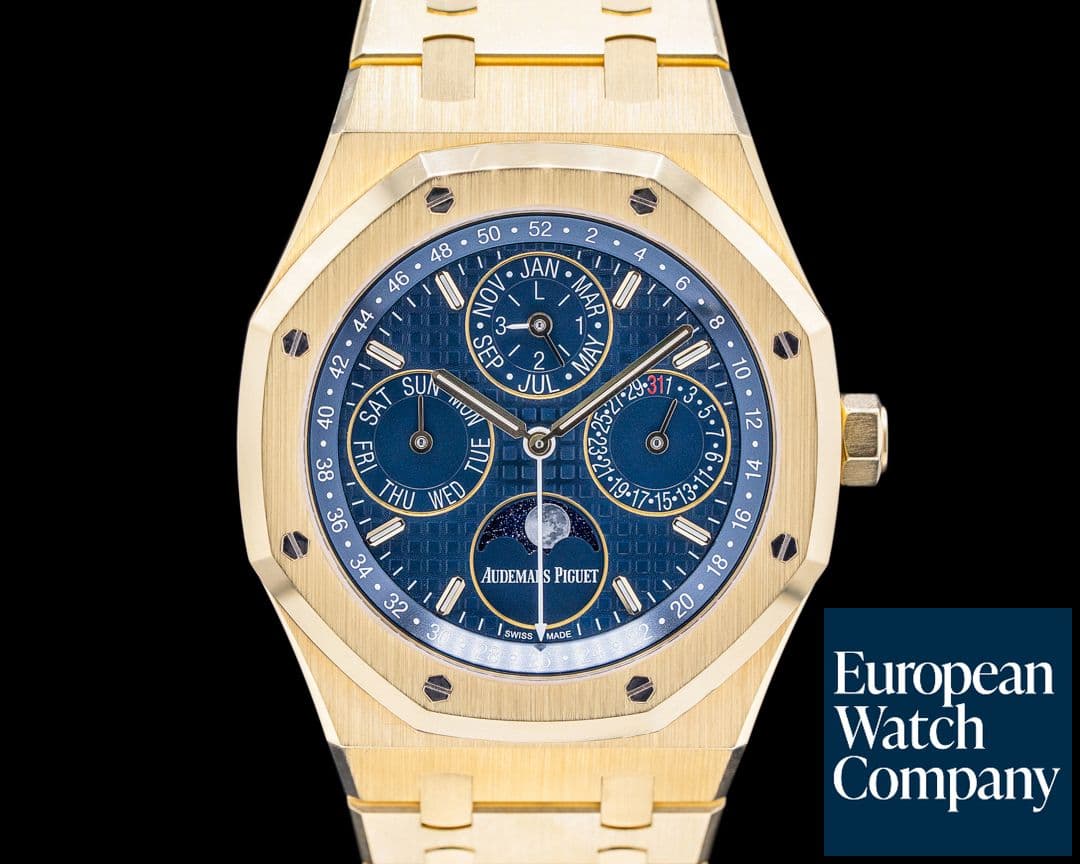 Image of Audemars Piguet Royal Oak 26574BA Perpetual Calendar 18k Yellow Gold Blue Dial 
