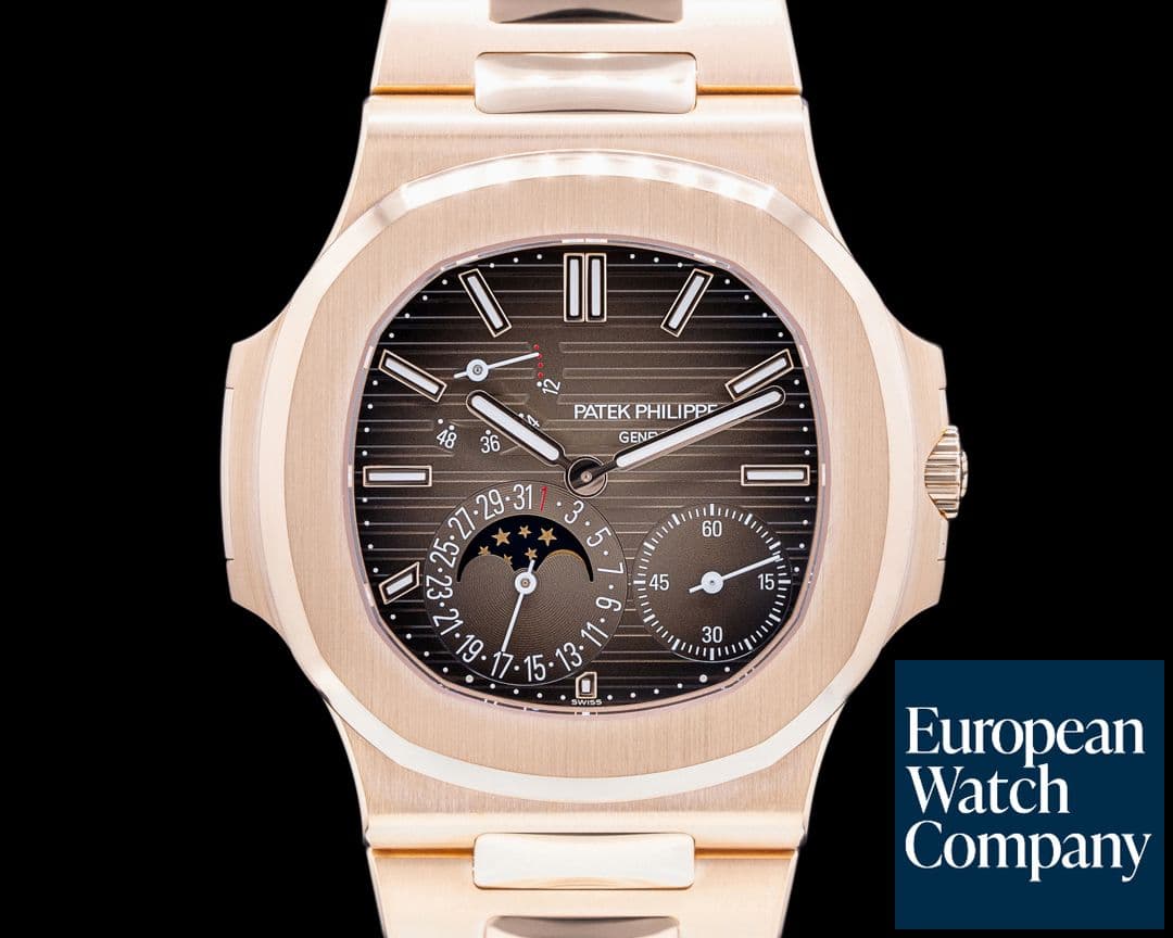 Image of Patek Philippe Jumbo Nautilus 5712/1R Power Reserve Moon 18K Rose Gold 2023
