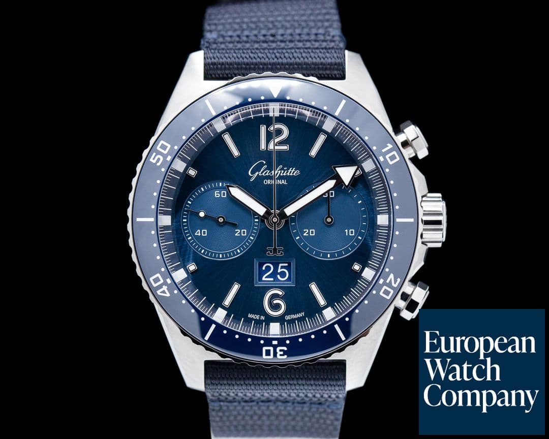 Image of Glashutte Original SeaQ Blue Dial Chronograph SS 2023