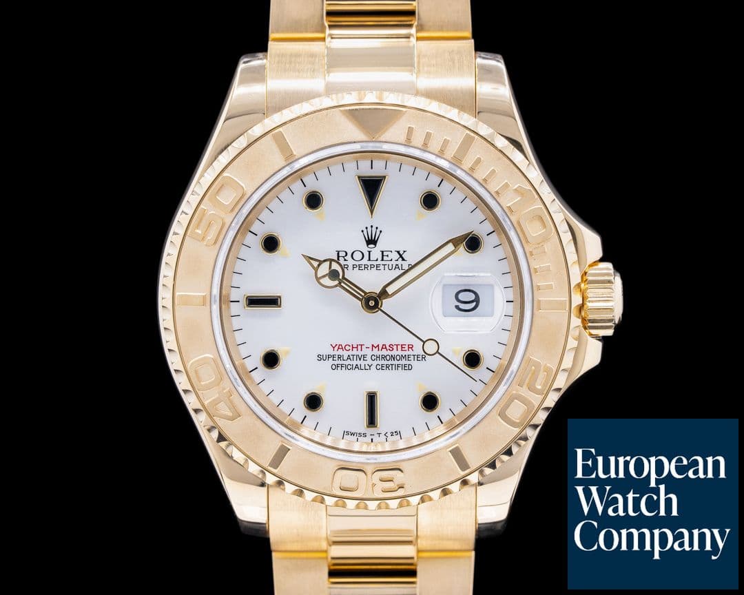 Image of Rolex Yacht Master White Dial 18K YG Box & Papers