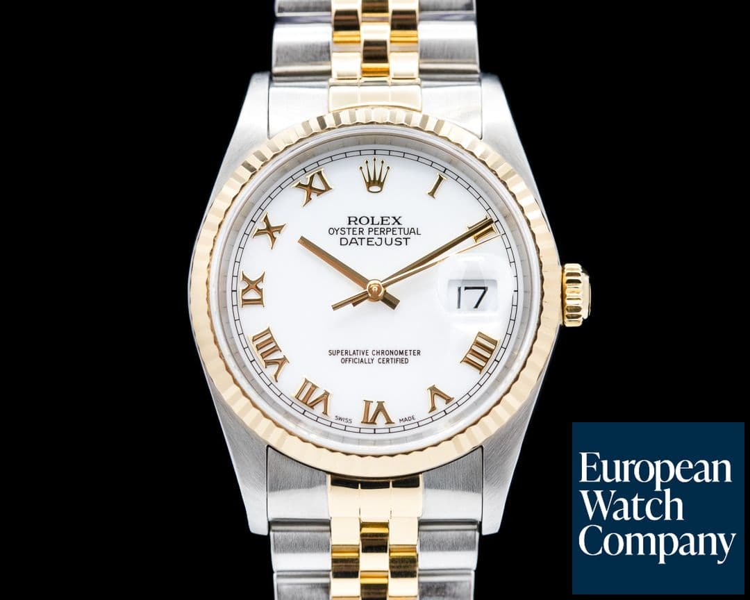 Image of Rolex Datejust 16233 White Roman Dial Jubilee 18K / SS 