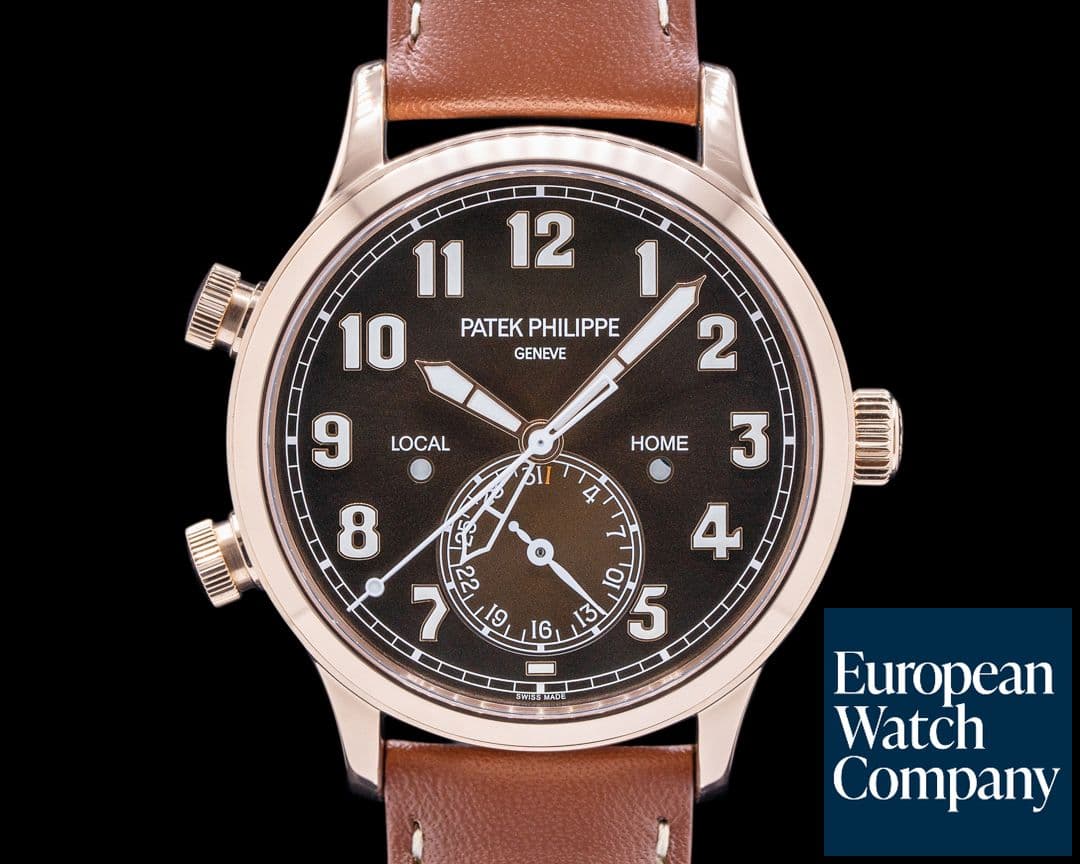 Image of Patek Philippe Calatrava 5524R Pilot Travel Time 18k Rose Gold 2022