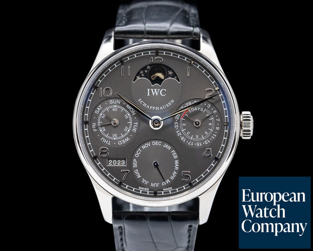 Image of IWC Portuguese Perpetual II Grey Dial 18K White Gold