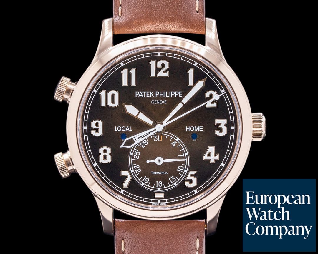 Image of Patek Philippe Calatrava Pilot Travel Time 5524G 18k Rose Gold TIFFANY & CO 