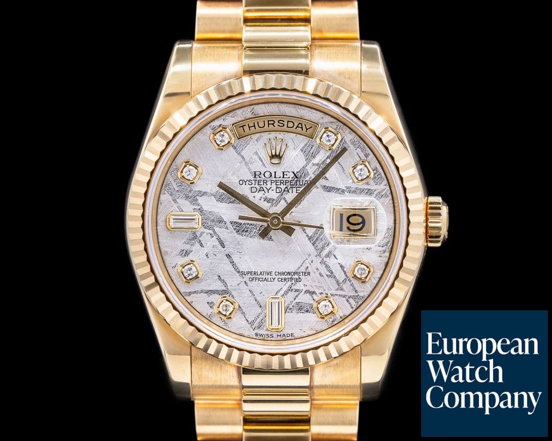 Image of Rolex Day Date President 118238 Meteorite Diamond Dial 18K Yellow Gold