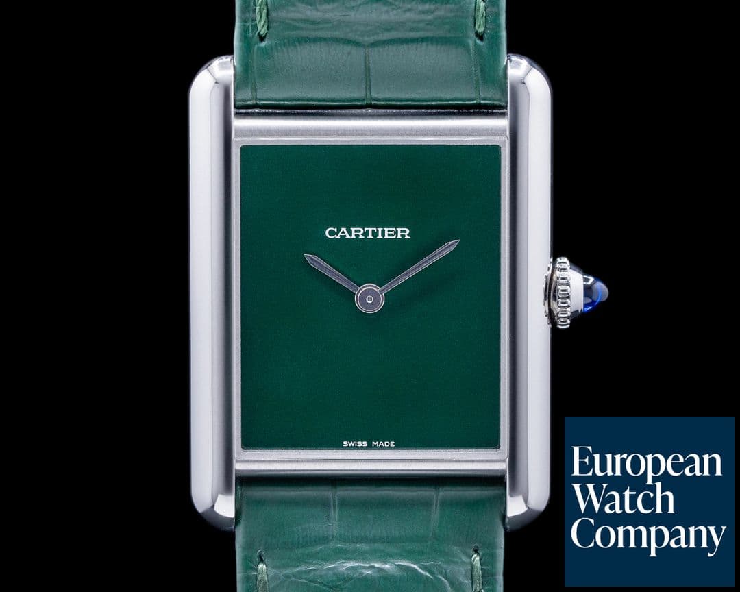 Image of Cartier Tank Must Watch SS Large GREEN 