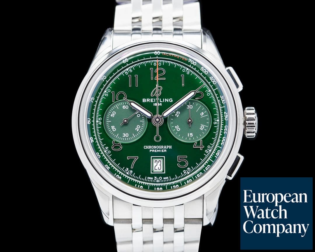Image of Breitling Premier B01 Chronograph Green Dial SS/SS UNWORN