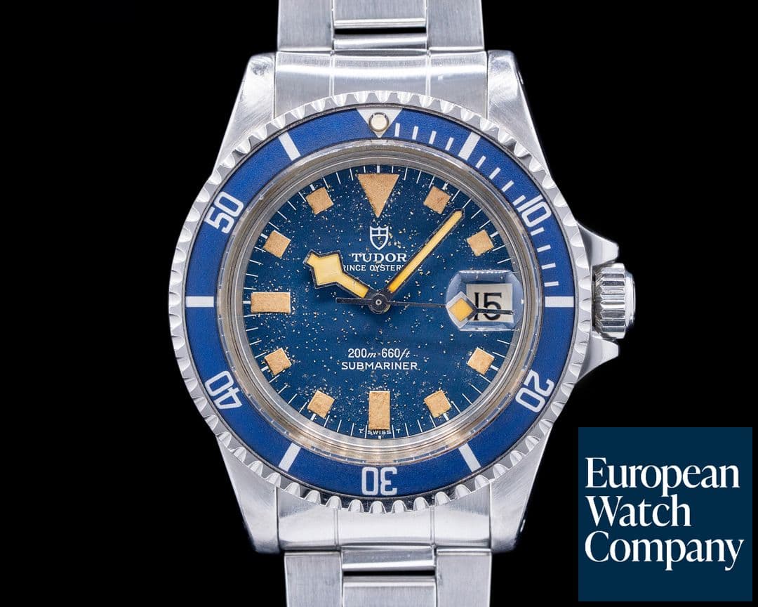 Image of Tudor Vintage Snowflake Submariner Blue Dial / Blue Bezel c. 1979 PATINA 