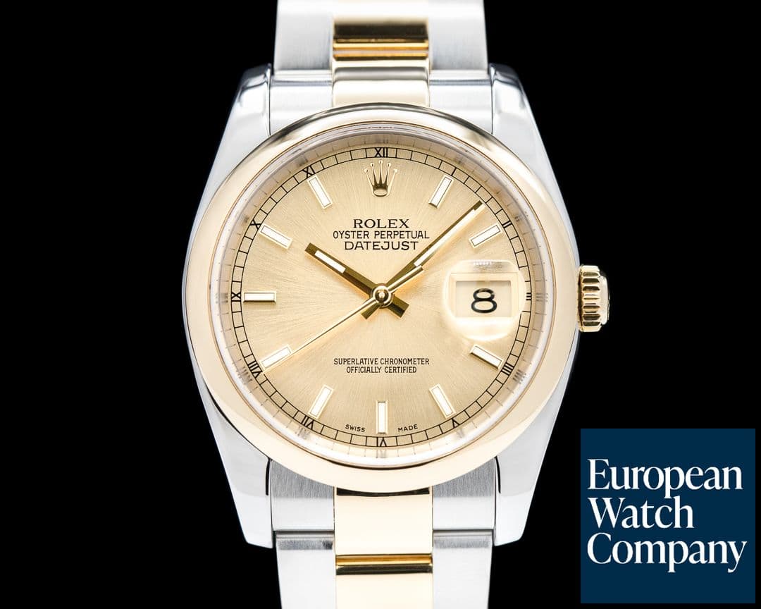 Image of Rolex Datejust 18k / SS Champagne Dial Full Set