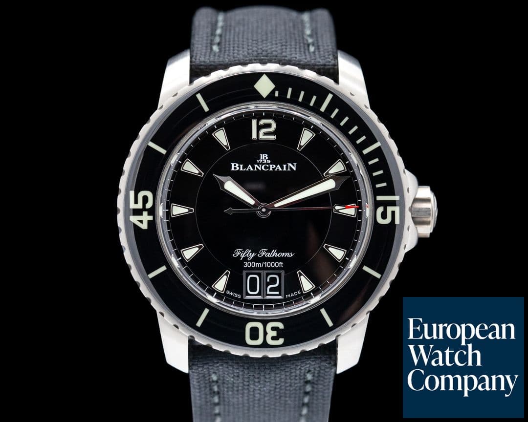 Image of Blancpain Fifty Fathoms Grande Date / Black Dial Titanium 2022