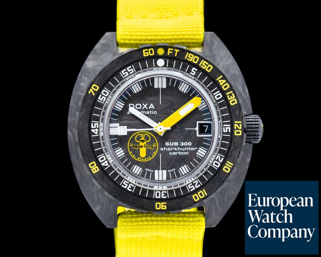Image of Doxa SUB 300 Carbon Aqua Lung US Divers Sharkhunter Limited Edition 