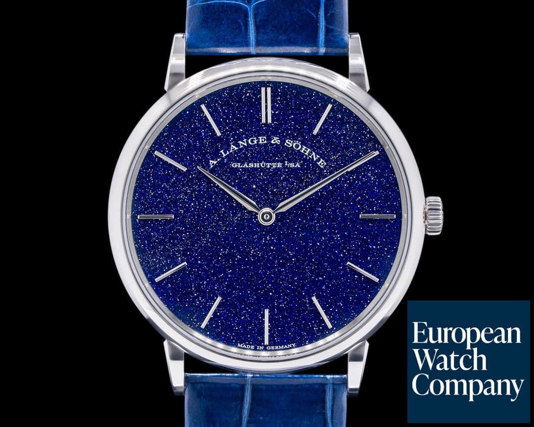 Image of A. Lange and Sohne Saxonia Thin Manual Wind Blue Gold-Flux Dial 205.086 2022