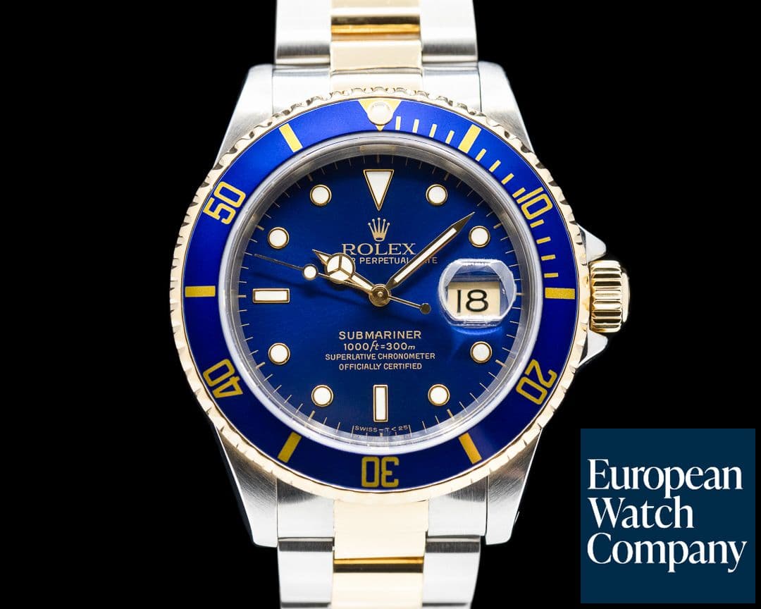 Image of Rolex Submariner 16613 Blue Dial SS / 18K BOX & PAPERS 1998