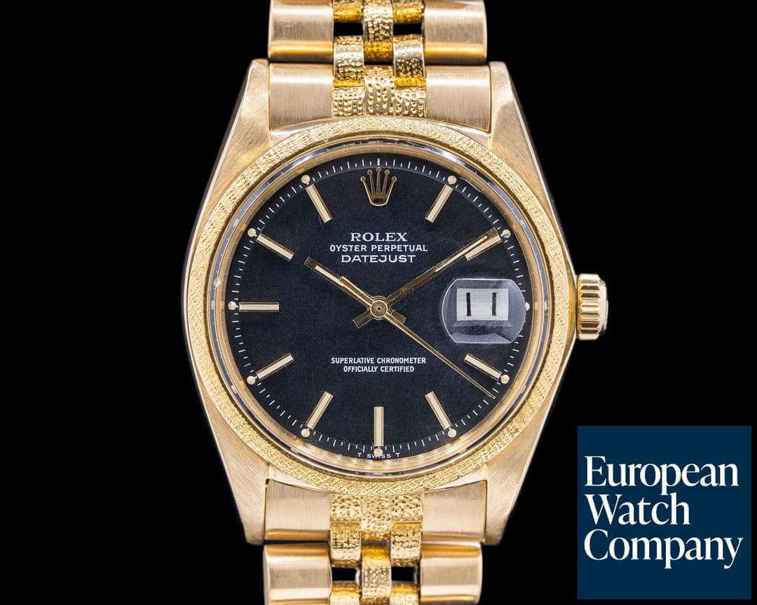 Image of Rolex Vintage Datejust Florentine Finish 18k Yellow Gold C. 1978 RARE