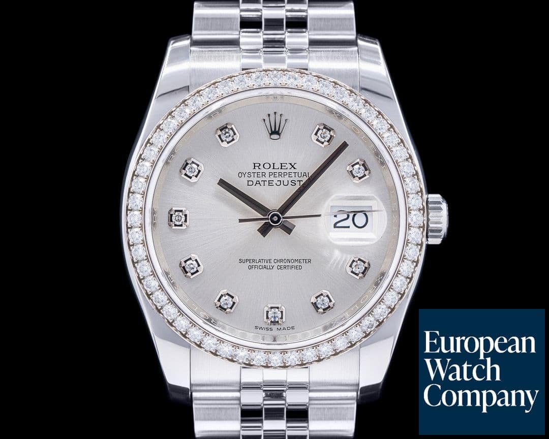 Image of Rolex Datejust Silver Dial Diamond Bezel SS