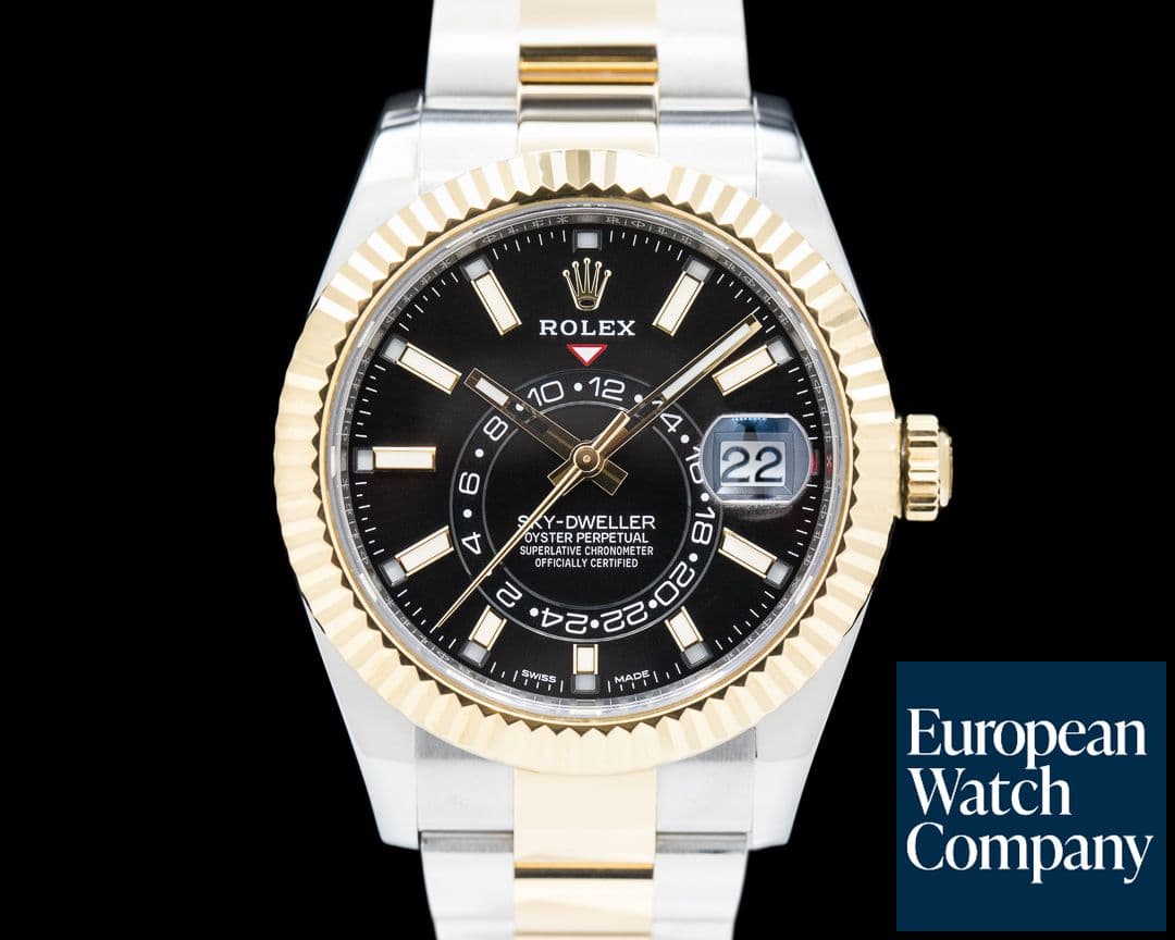 Image of Rolex Sky Dweller 326933 Steel & Yellow Gold Black Dial 
