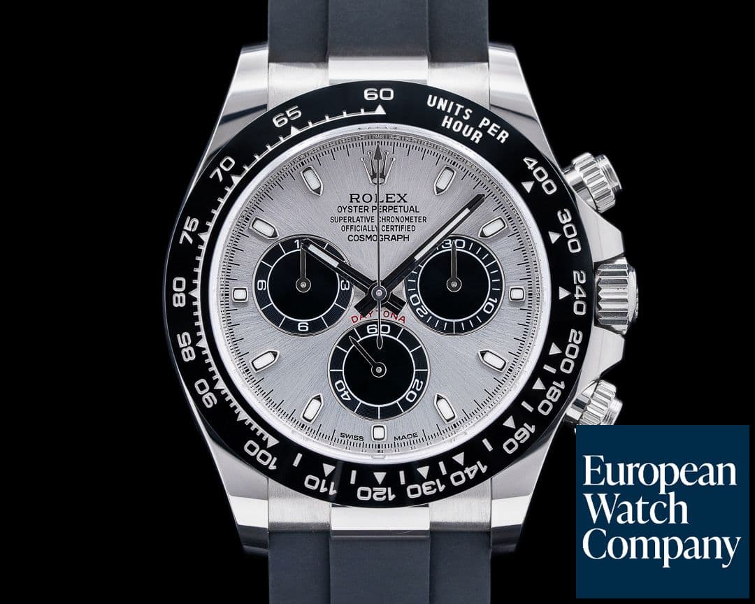Image of Rolex Daytona 116519 18K White Gold Ceramic Oysterflex Silver Dial
