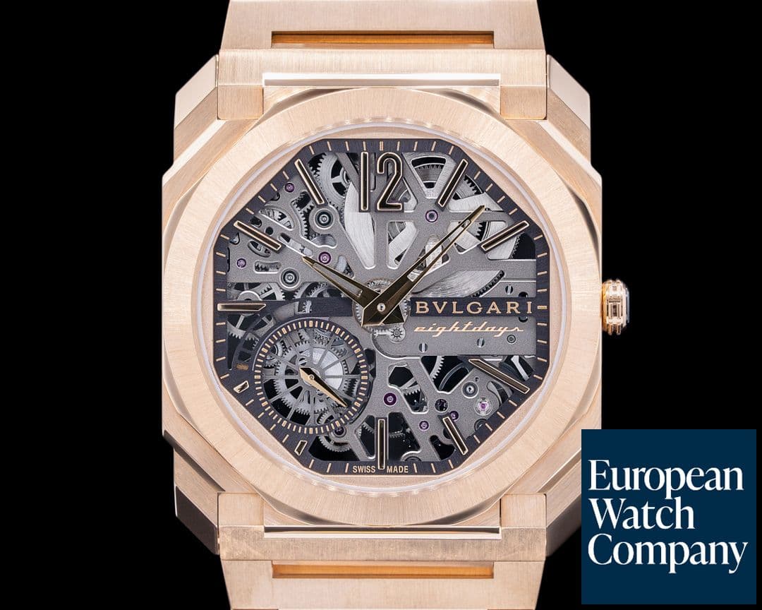 Image of Bulgari Octo Finissimo Skeleton 8-Day 18K Rose Gold