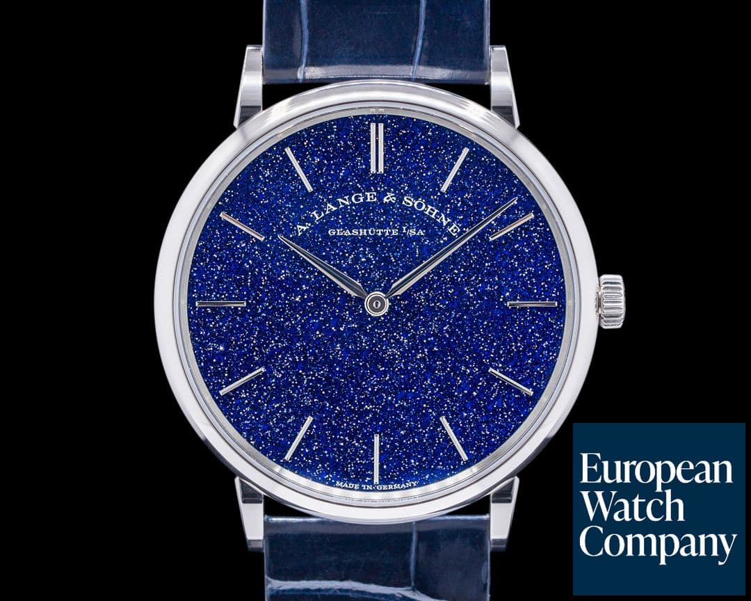 Image of A. Lange and Sohne Saxonia Thin Manual Wind Blue Gold-Flux Dial 205.086 2022